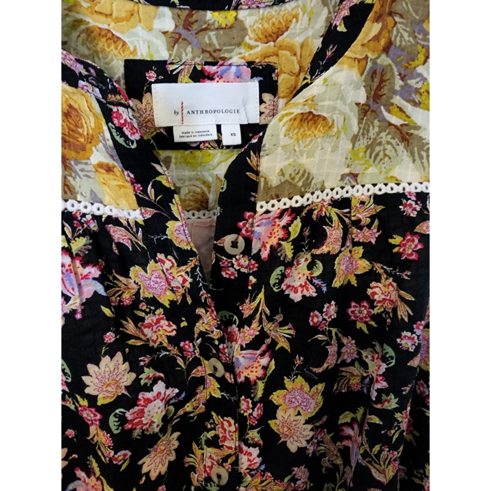 New Anthropologie Ruffled Boho Inspired Floral Midi Dress $170 XS - Picture 8 of 9